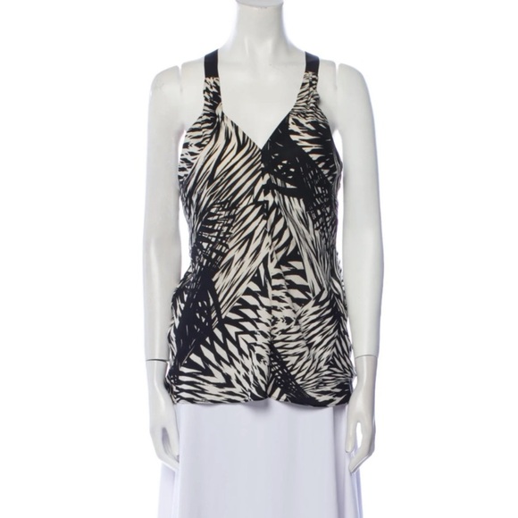 NWOT Ramy Brook 100% Silk Abstract Print Halter Tank Top SIze SP - Picture 2 of 10